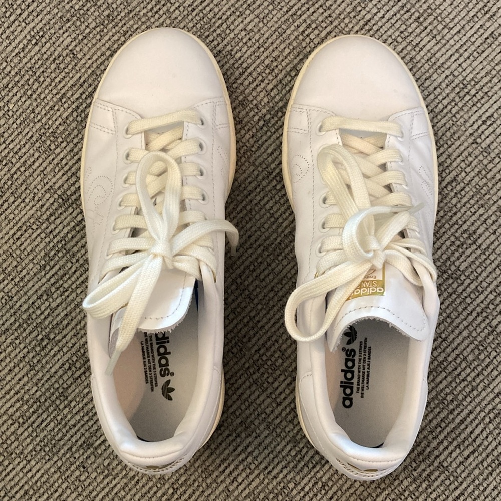 Adidas Stan Smith Sneakers Casual Shoe White Gold 7.5 men/9 women - Picture 5 of 16